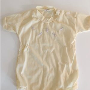 Vintage Embroidered Little Pig Bubble Onesie